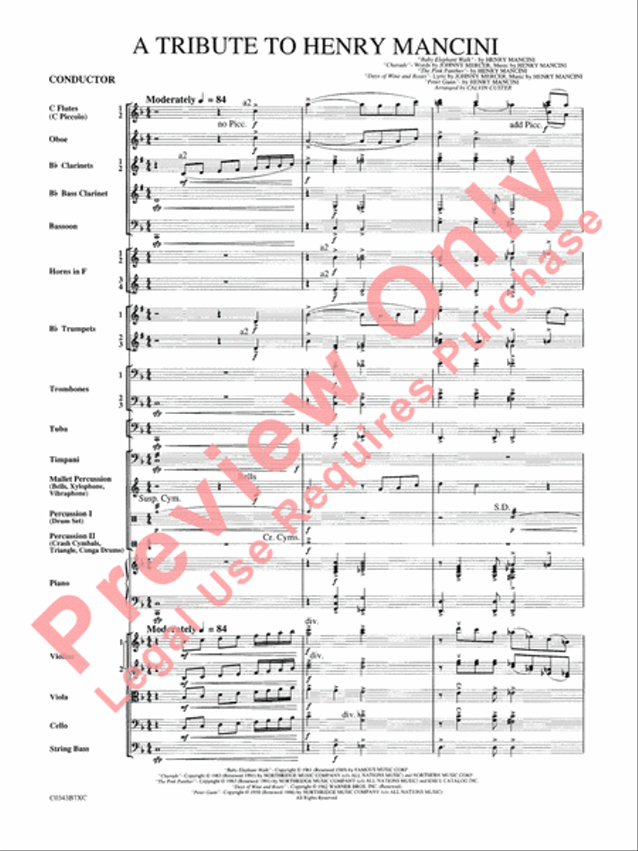 A Tribute to Henry Mancini Full Orchestra scores gallery preview page 4