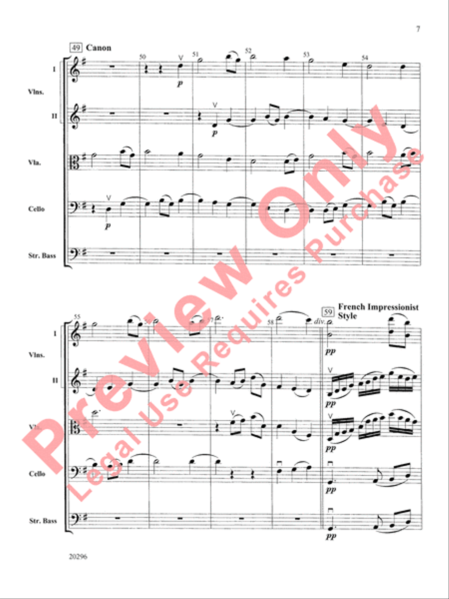 Fantasy on Amazing Grace String Orchestra scores gallery preview page 8