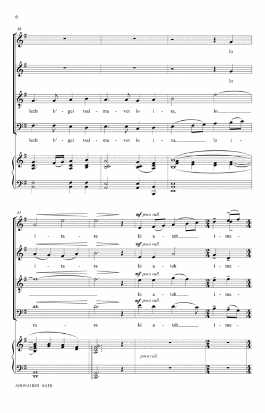 Adonai Roi (Psalm 23) (Rejoice: Honoring the Jewish Spirit) (arr. David Chase) 4-Part scores gallery preview page 6