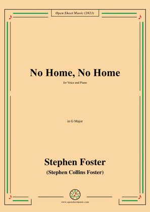 Book cover for S. Foster-No Home,No Home,in G Major