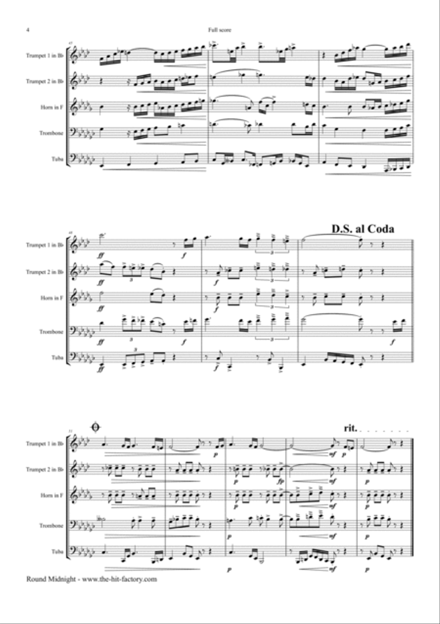 'round Midnight Horn scores gallery preview page 4