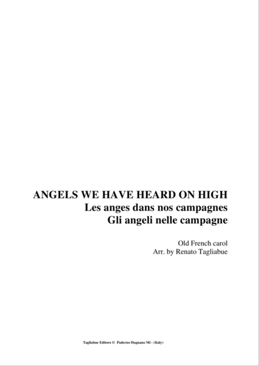 ANGELS WE HAVE HEARD ON HIGH - For SATB Choir, (Trumpet in Bb ad lib.) and Organ 4-Part scores gallery preview page 1