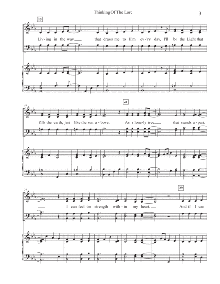 Thinking of the Lord - SATB (easy to sing) image number null