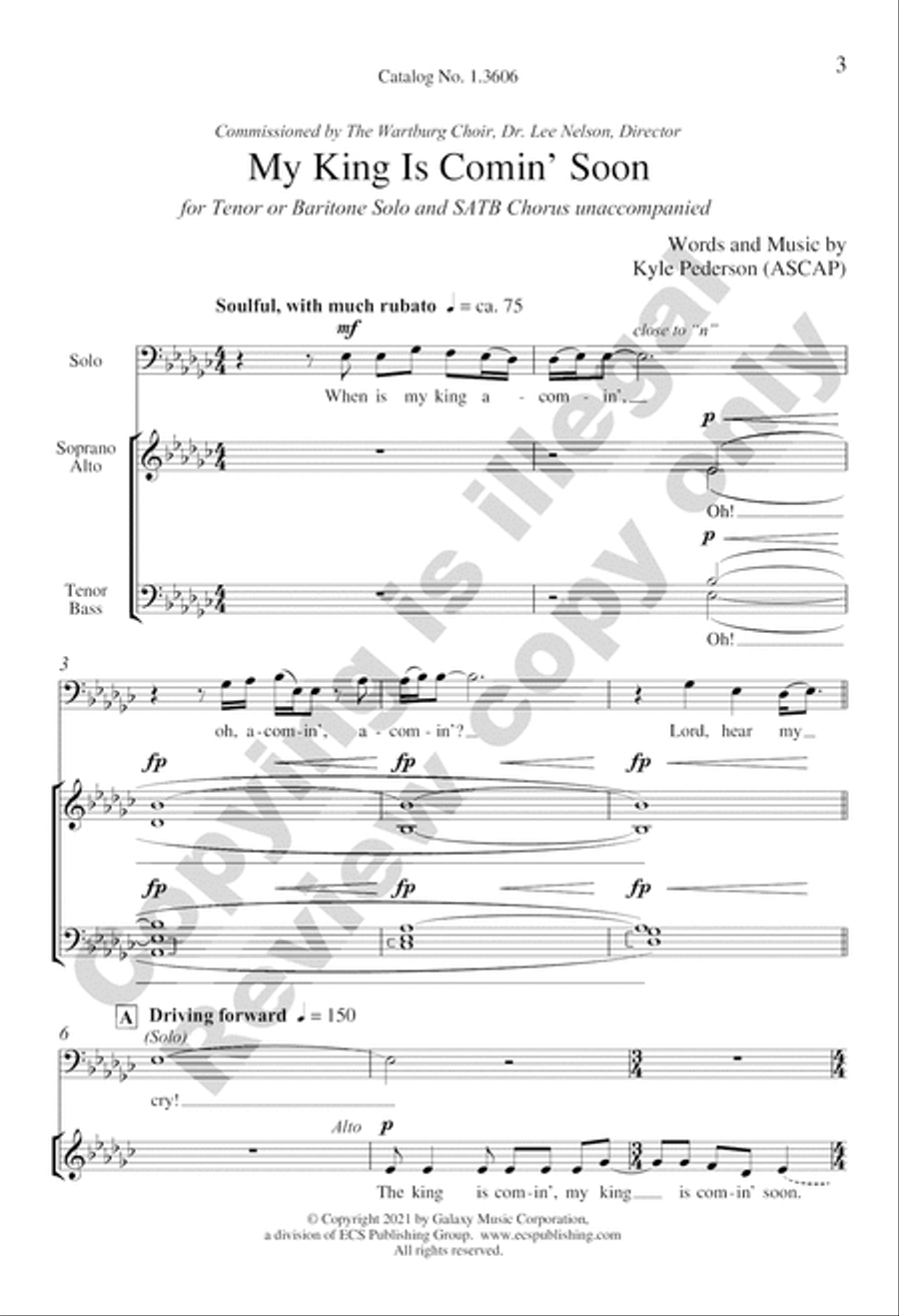 My King Is Comin' Soon 4-Part scores gallery preview page 2