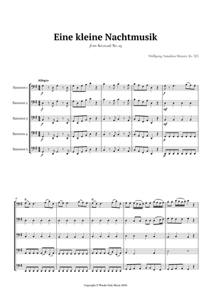 Book cover for Eine kleine Nachtmusik by Mozart for Bassoon Quintet