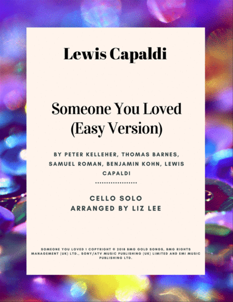 Someone You Loved Cello Solo scores gallery preview page 1