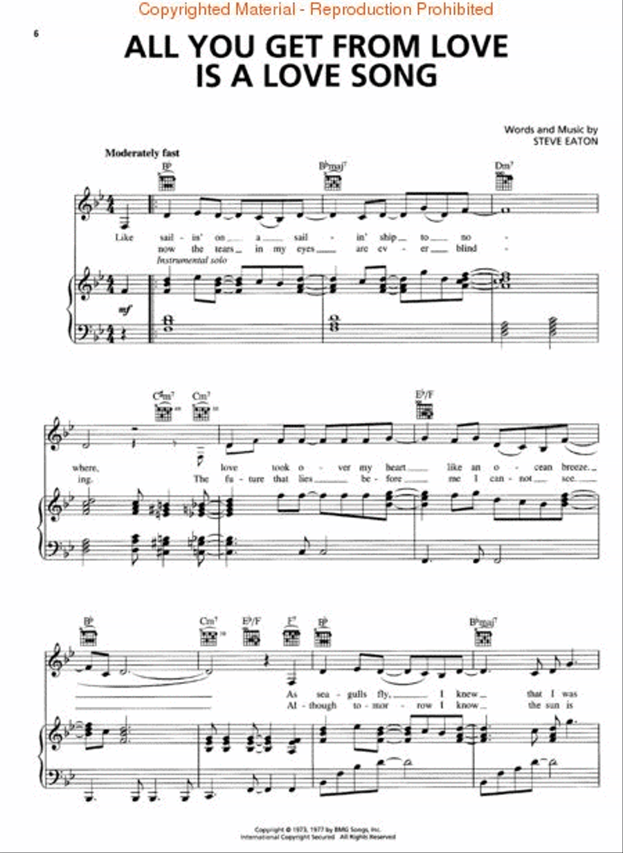 Rainy Days and Mondays Sheet Music | Carpenters | Piano Chords/Lyrics