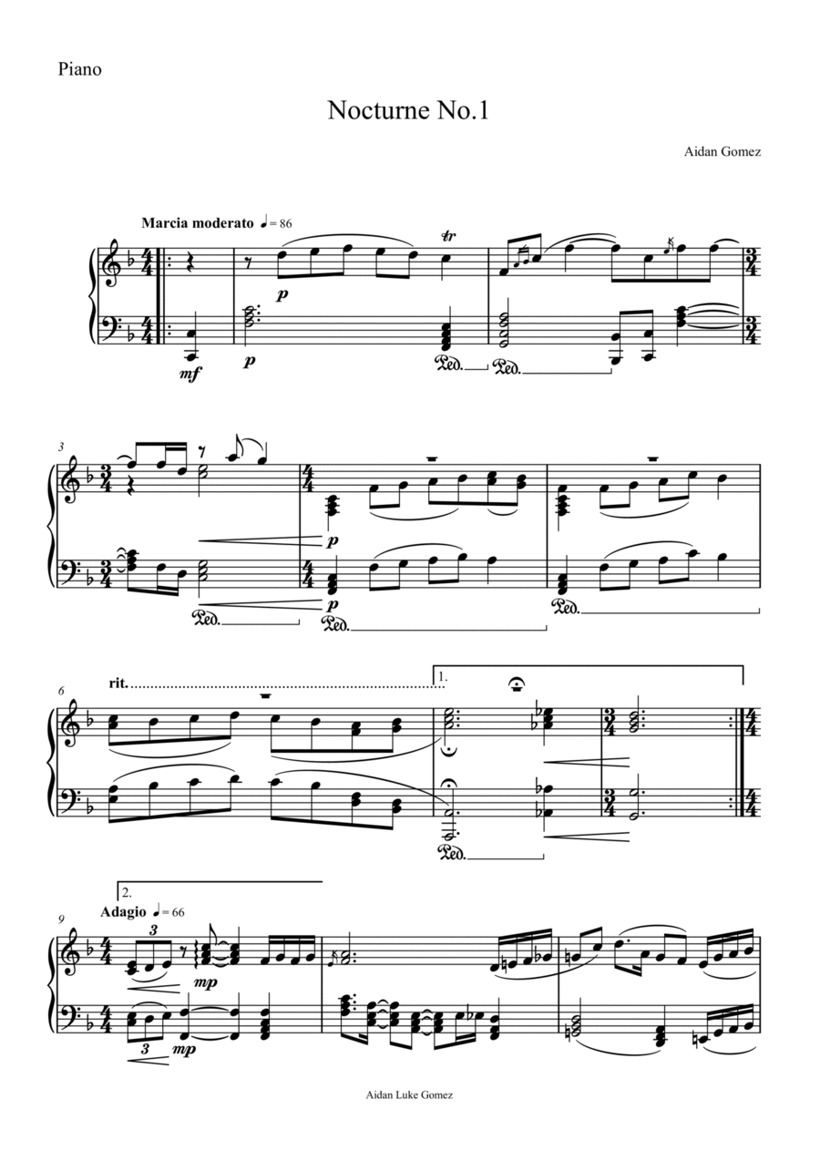 Nocturne No.1 Part scores gallery preview page 1