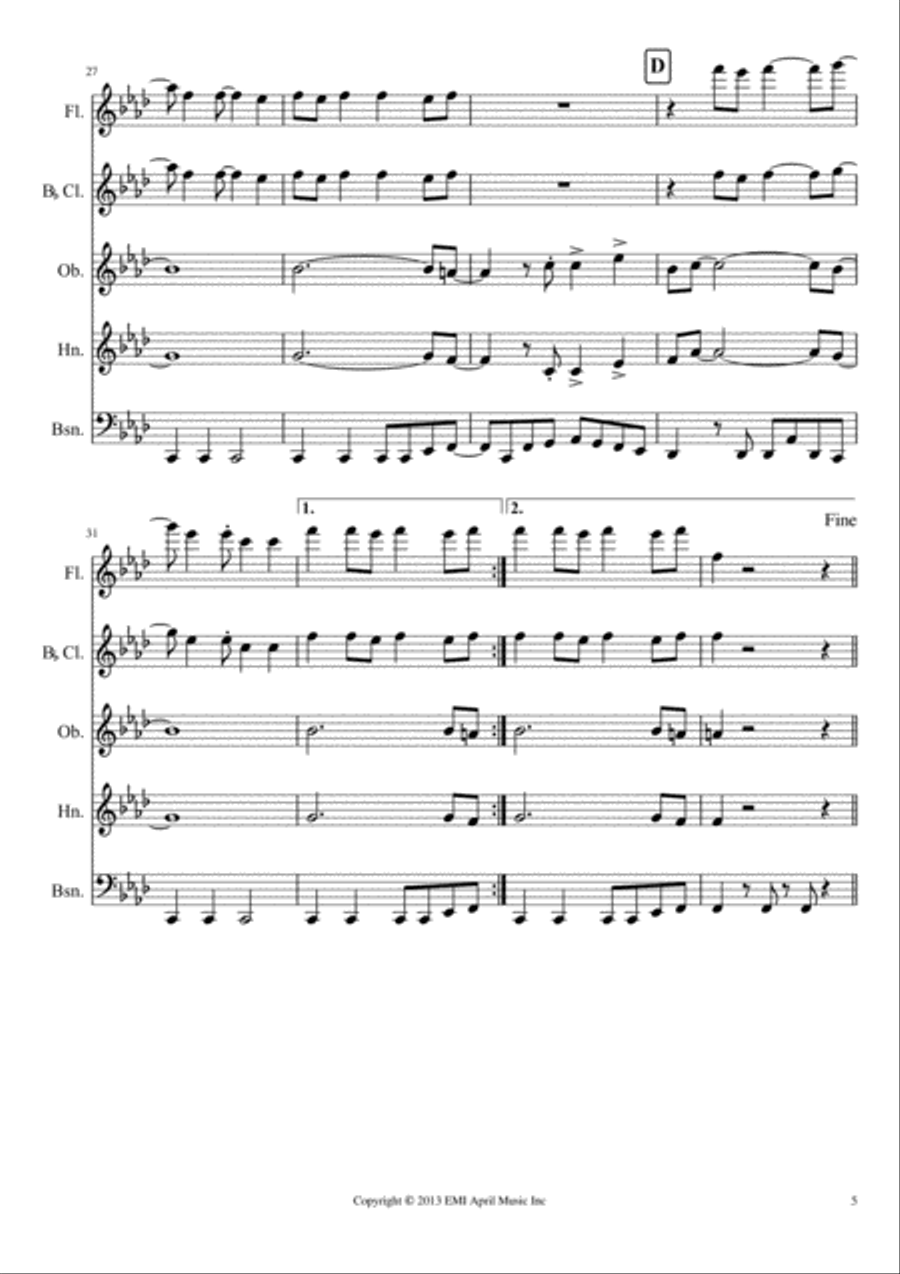 Happy Happy Woodwind Quintet scores gallery preview page 5
