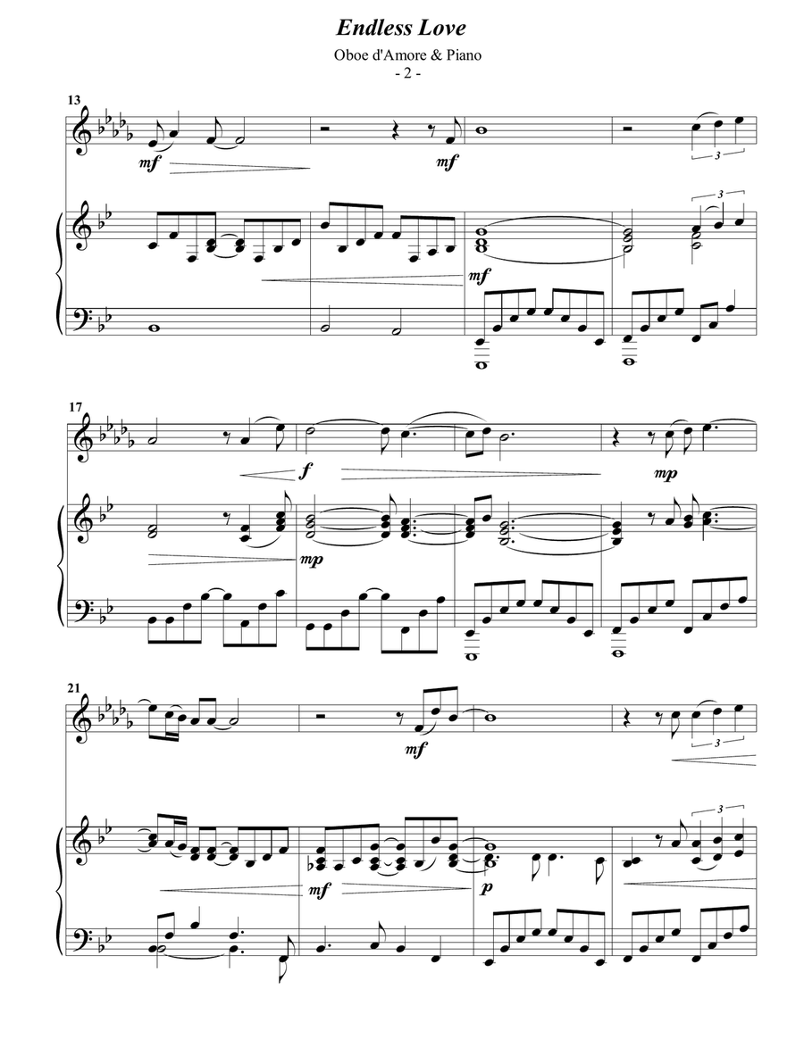 Endless Love Piano scores gallery preview page 2