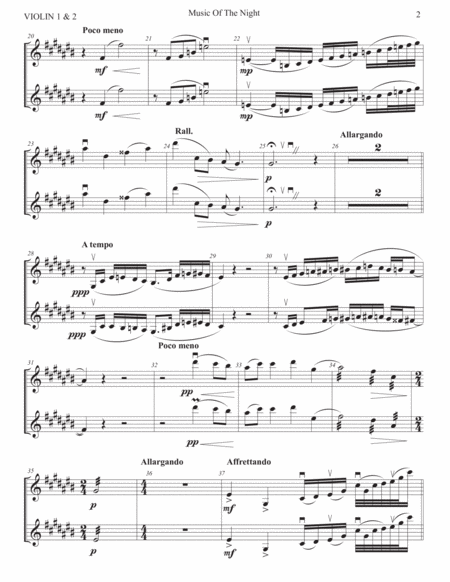 The Music Of The Night -VIOLIN 1 & 2 Part image number null