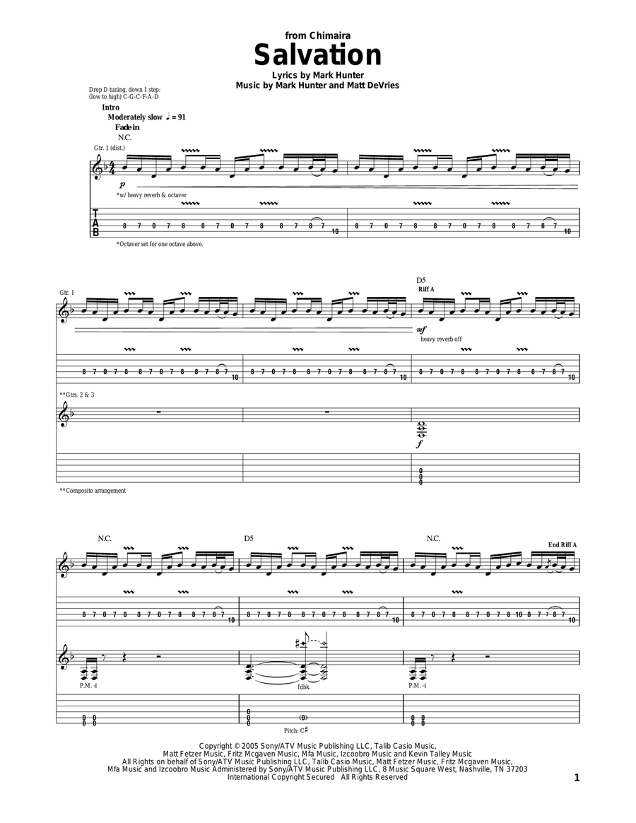 Salvation Acoustic Guitar scores gallery preview page 1
