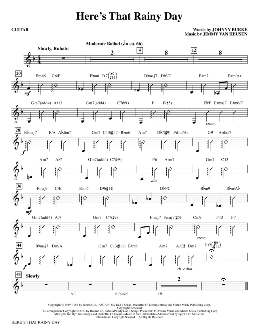 Here's That Rainy Day - Guitar Choir scores gallery preview page 1