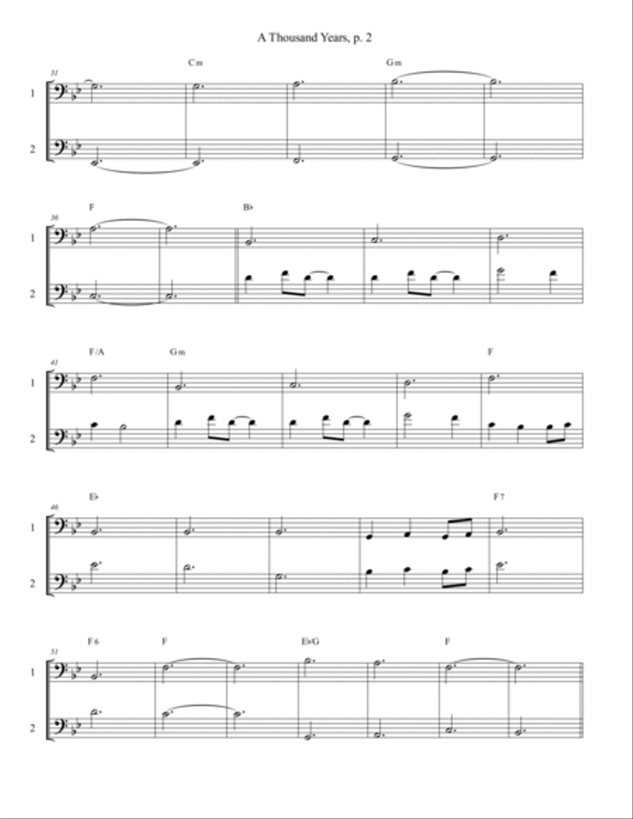 A Thousand Years String Duet scores gallery preview page 2