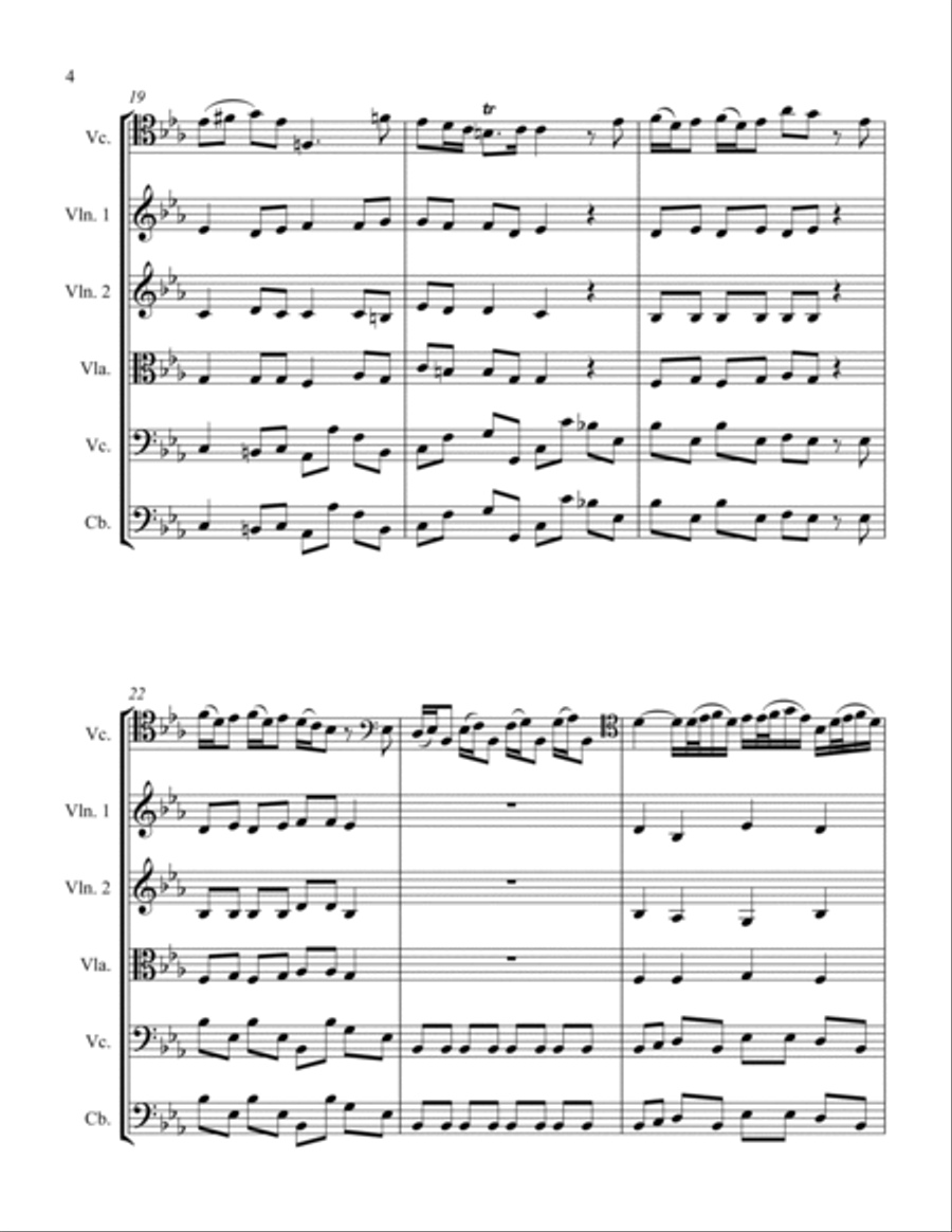 Sonata for Cello RV39 Movement I String Orchestra scores gallery preview page 4