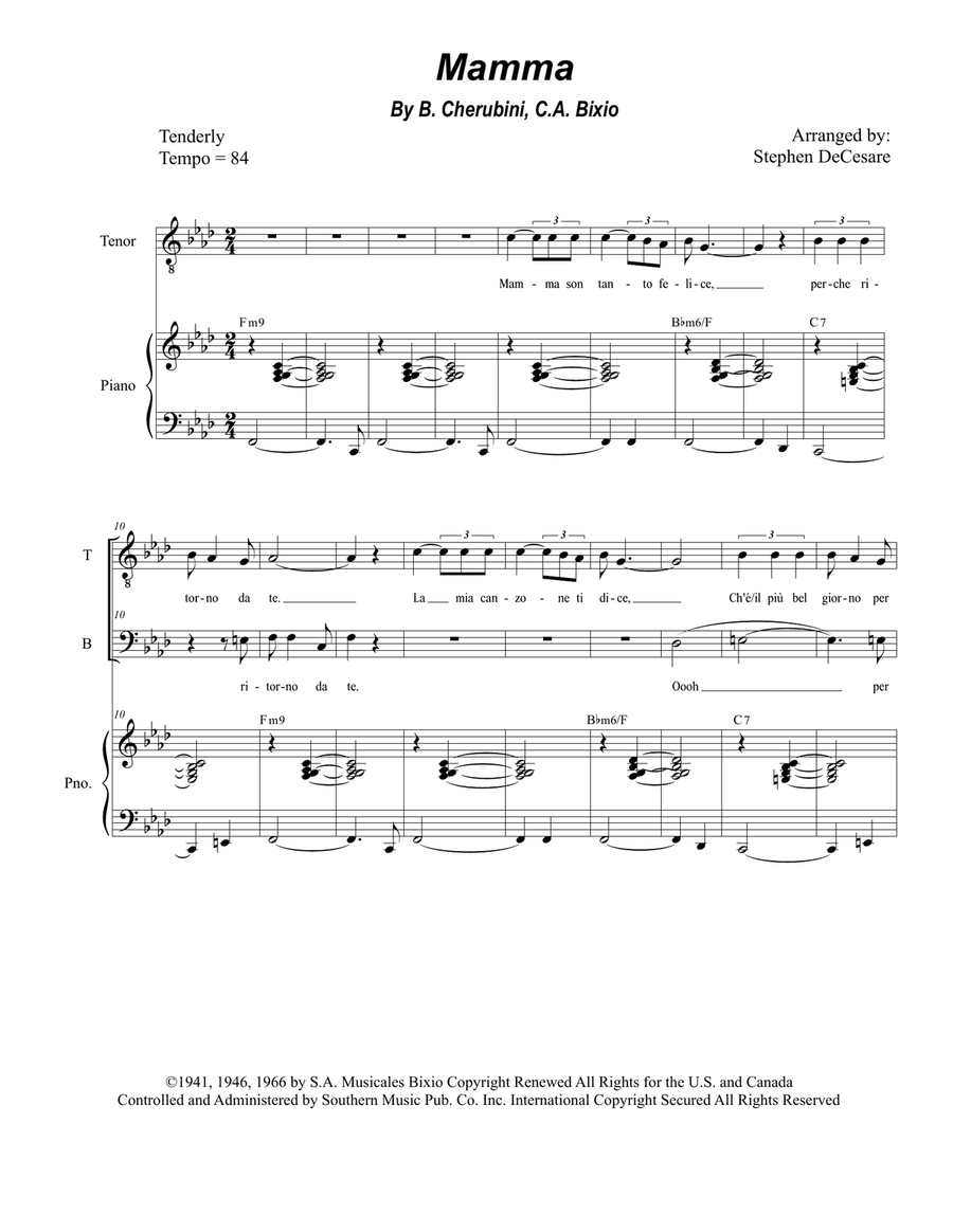 Mama (mamma) Vocal Duet scores gallery preview page 1