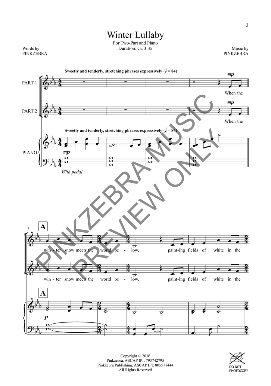 Winter Lullaby (TWo-Part) 2-Part scores gallery preview page 4