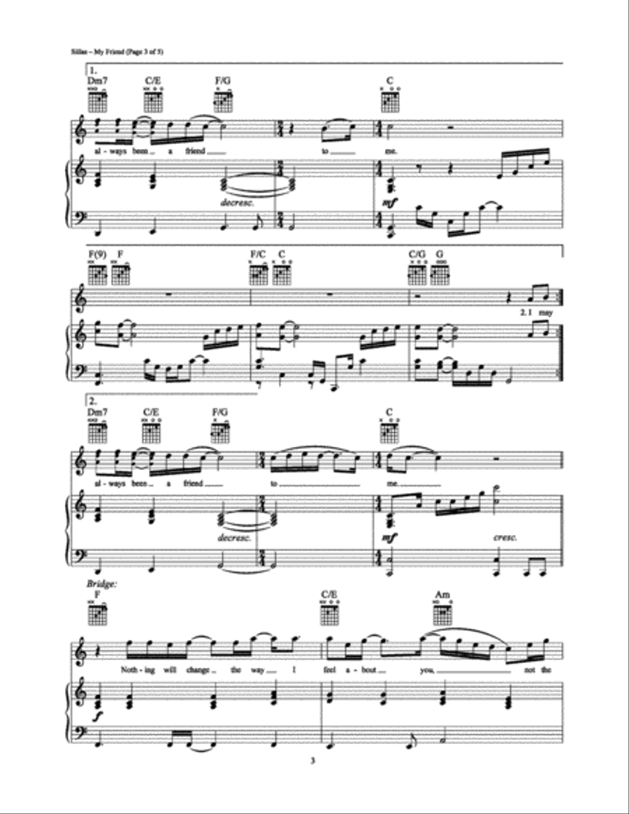 My Friend My Friend Piano, Vocal, Guitar scores gallery preview page 3