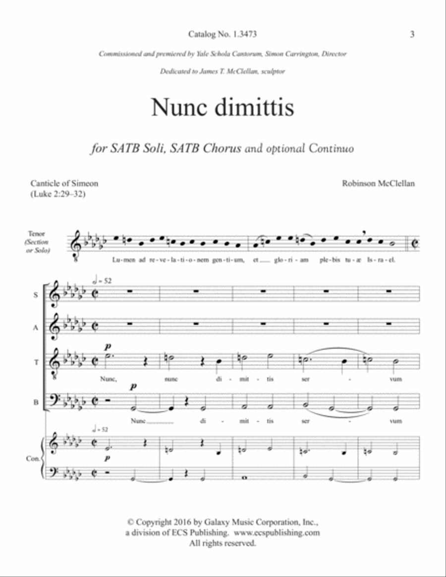 Nunc dimittis 4-Part scores gallery preview page 2