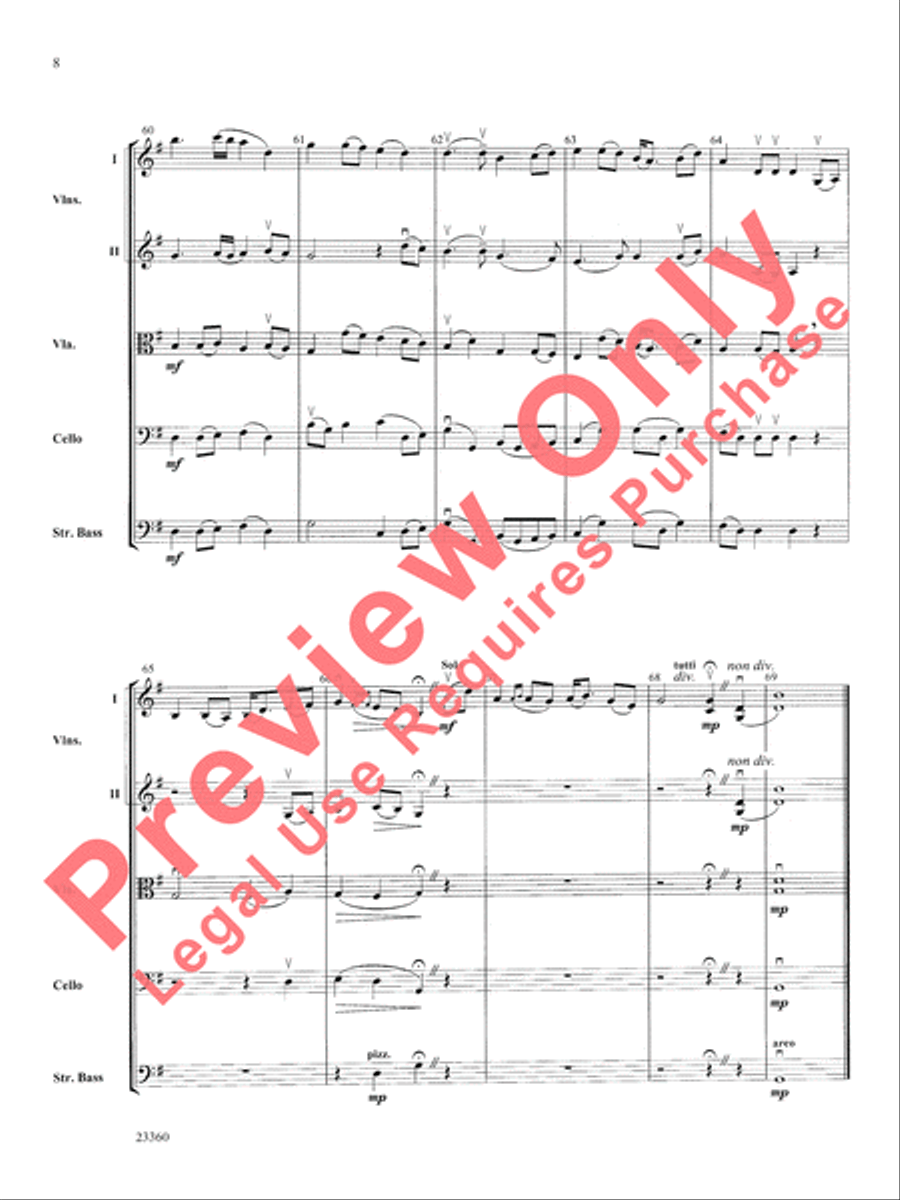 Folk Tune Air and Fiddler's Fury String Orchestra scores gallery preview page 9