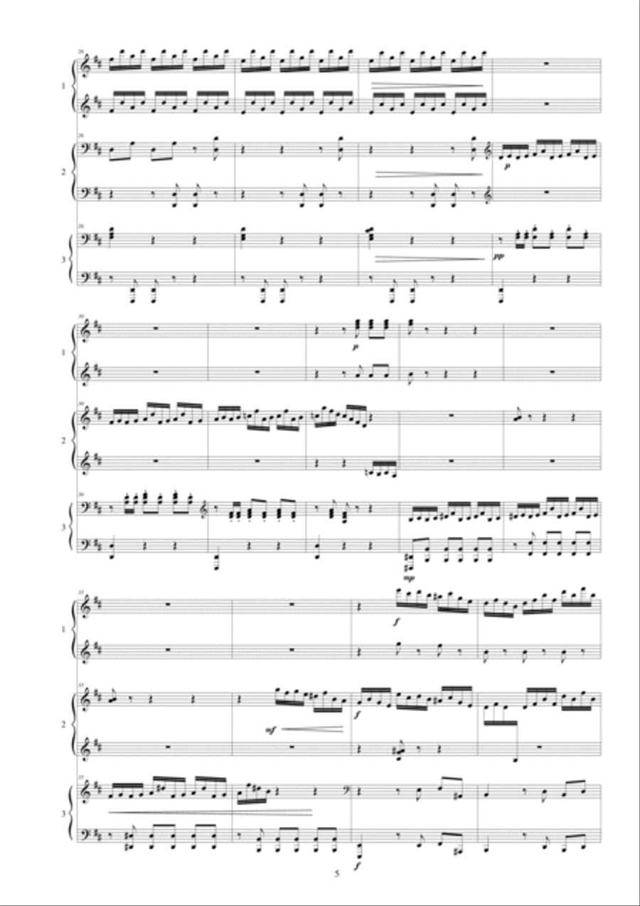 J.S.Bach, Prelude to the Ratswahl Cantata, for 1 piano 6 hands Piano scores gallery preview page 3