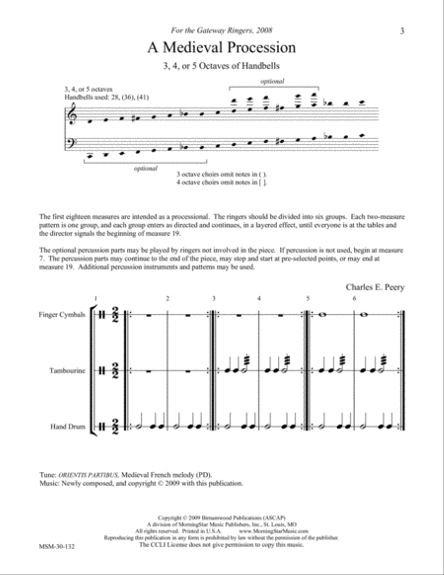 A Medieval Procession Handbell Choir scores gallery preview page 2