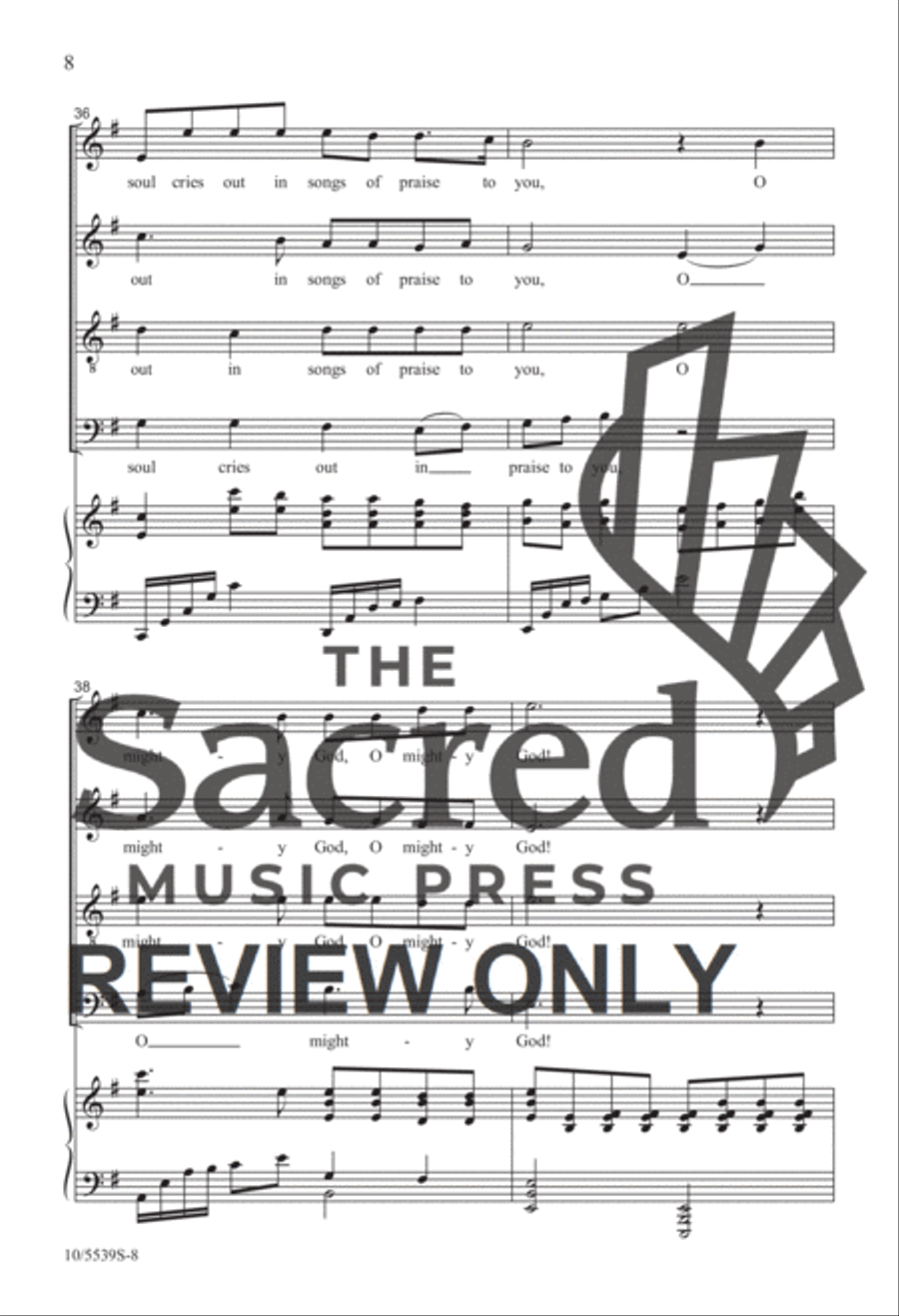 O Mighty God SATB 4-Part scores gallery preview page 8
