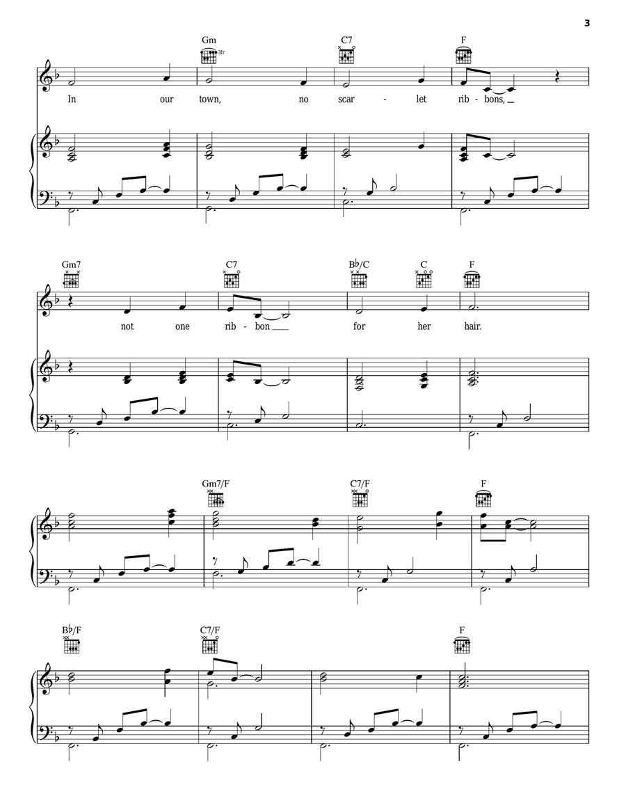 Scarlet Ribbons (For Her Hair) Acoustic Guitar scores gallery preview page 3