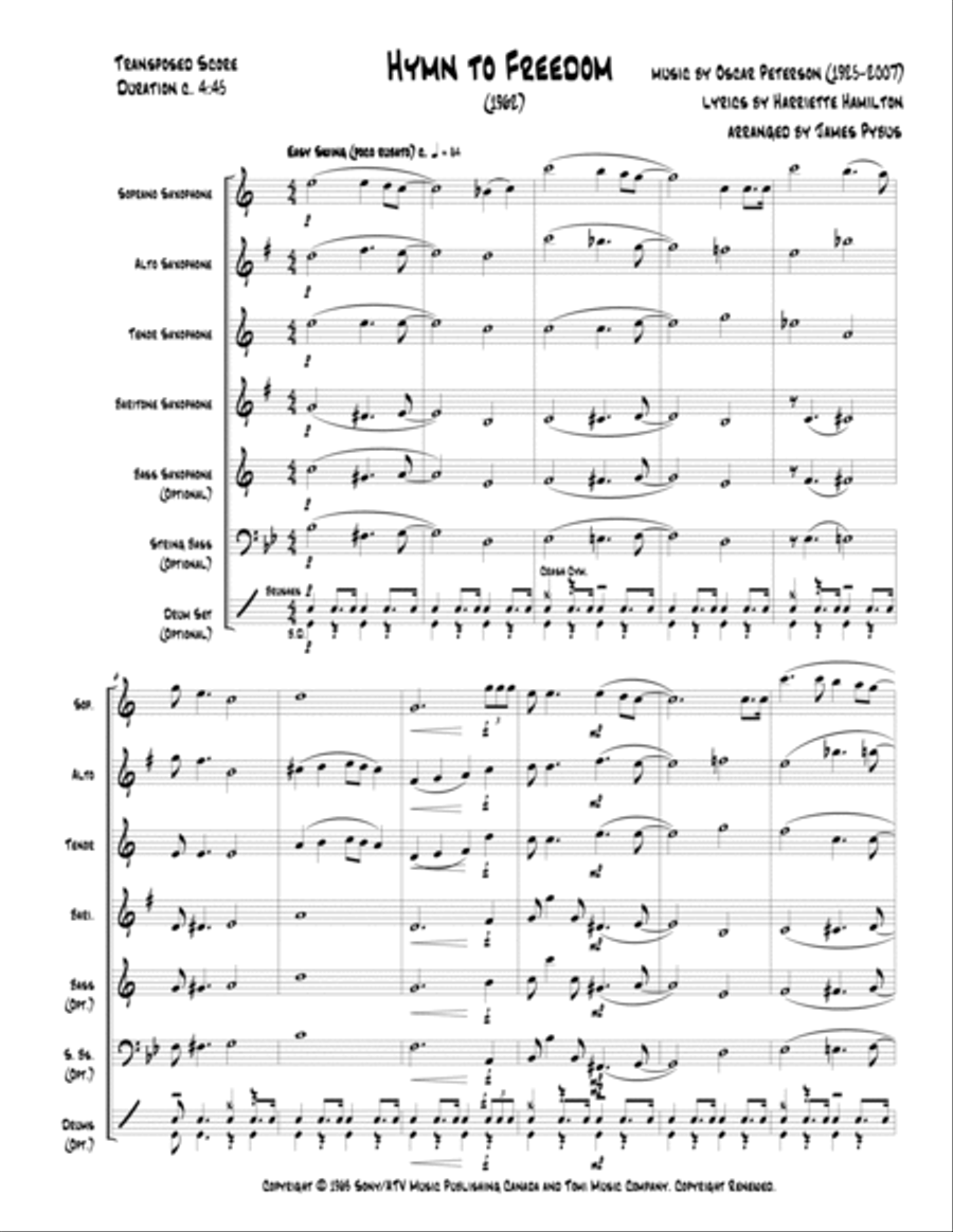 Hymn To Freedom Woodwind Ensemble scores gallery preview page 3