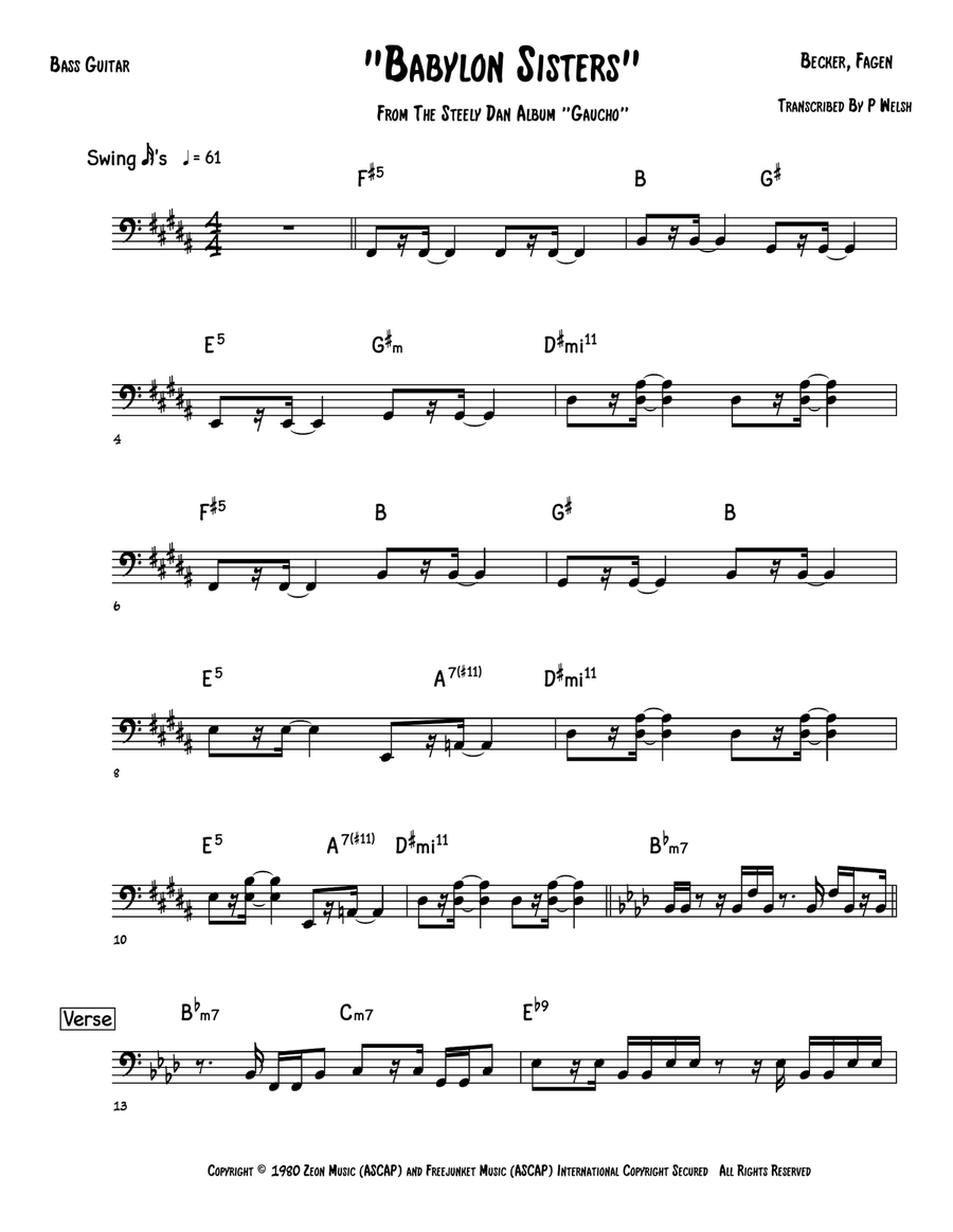 Babylon Sisters Acoustic Guitar scores gallery preview page 1