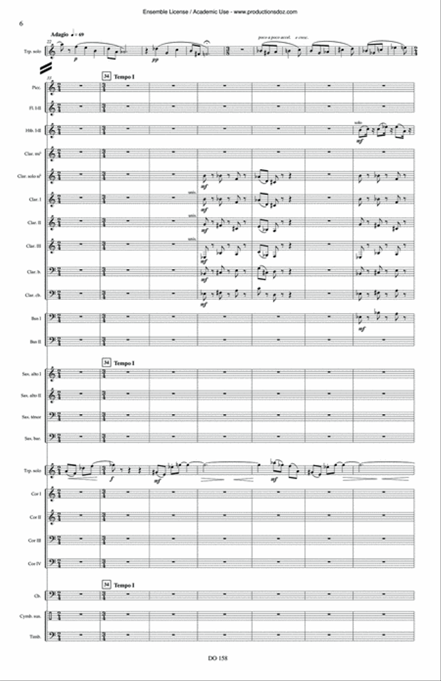 Concerto for trumpet op. 43A (Symphonic band, score) Concert Band scores gallery preview page 6
