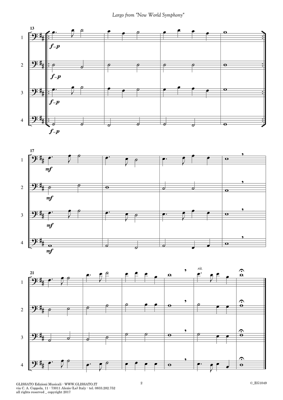 10 (Easy) Romantic Pieces for Cello Quartet String Quartet scores gallery preview page 3