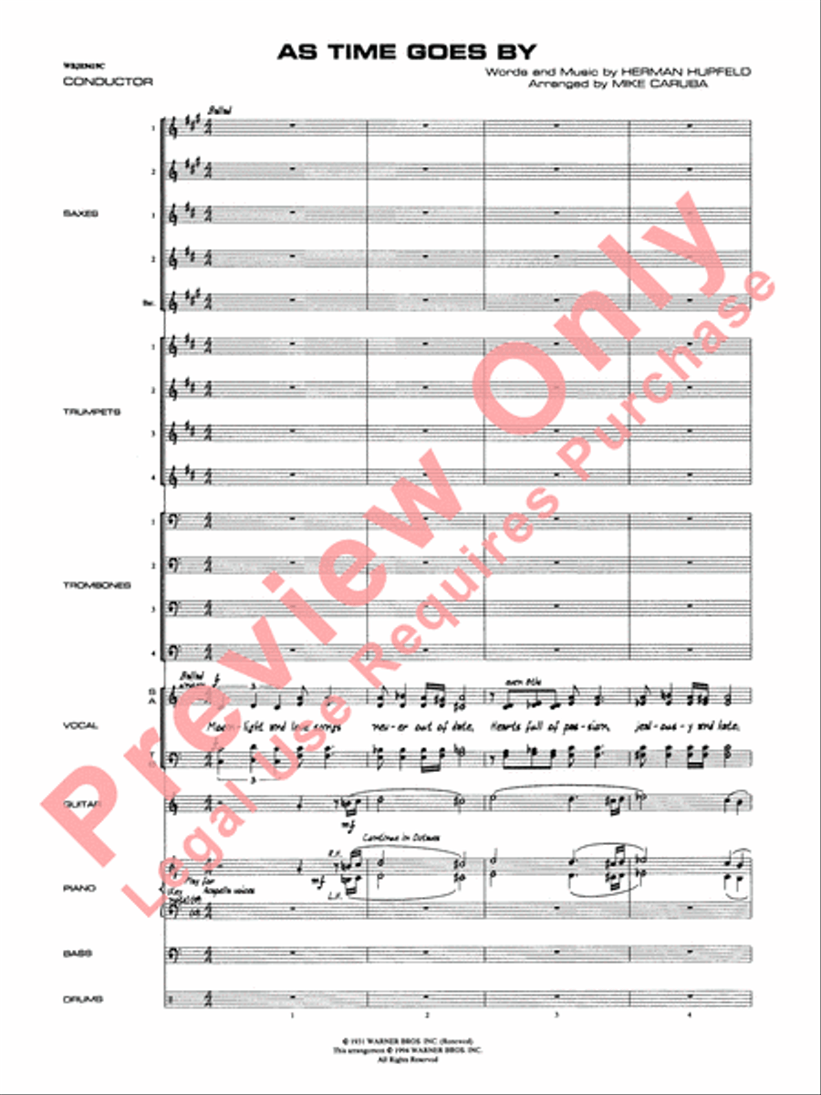 As Time Goes By Jazz Ensemble scores gallery preview page 3