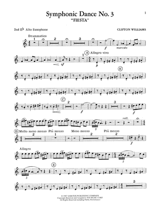 Symphonic Dance No. 3 ("Fiesta"): 2nd E-flat Alto Saxophone