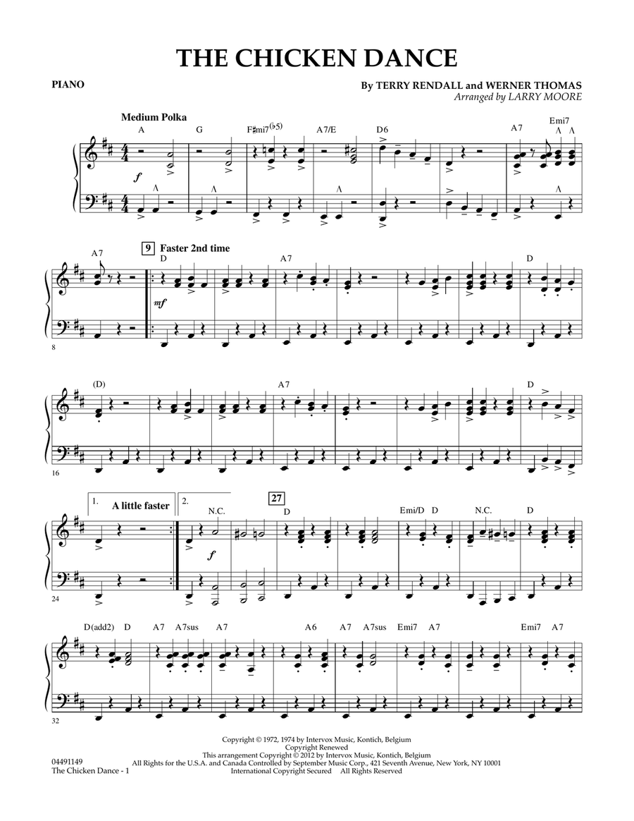 The Chicken Dance (arr. Larry Moore) - Piano Orchestra scores gallery preview page 1
