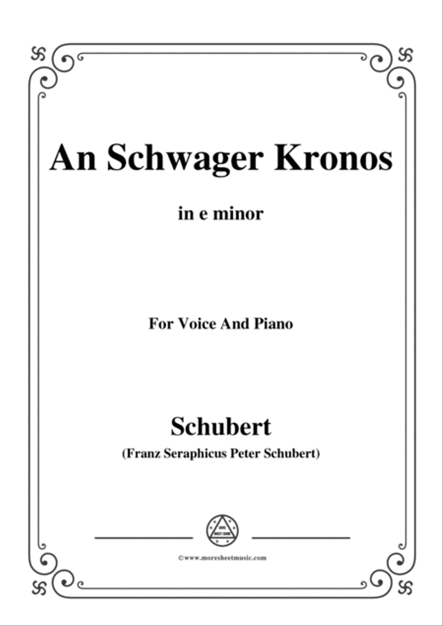 Schubert-An Schwager Kronos,Op.19 No.1,in e minor,for Voice&Piano Voice scores gallery preview page 1