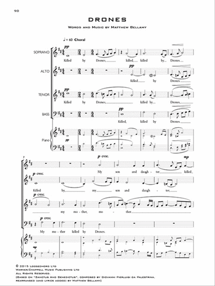 Muse - Drones Piano, Vocal, Guitar scores gallery preview page 5