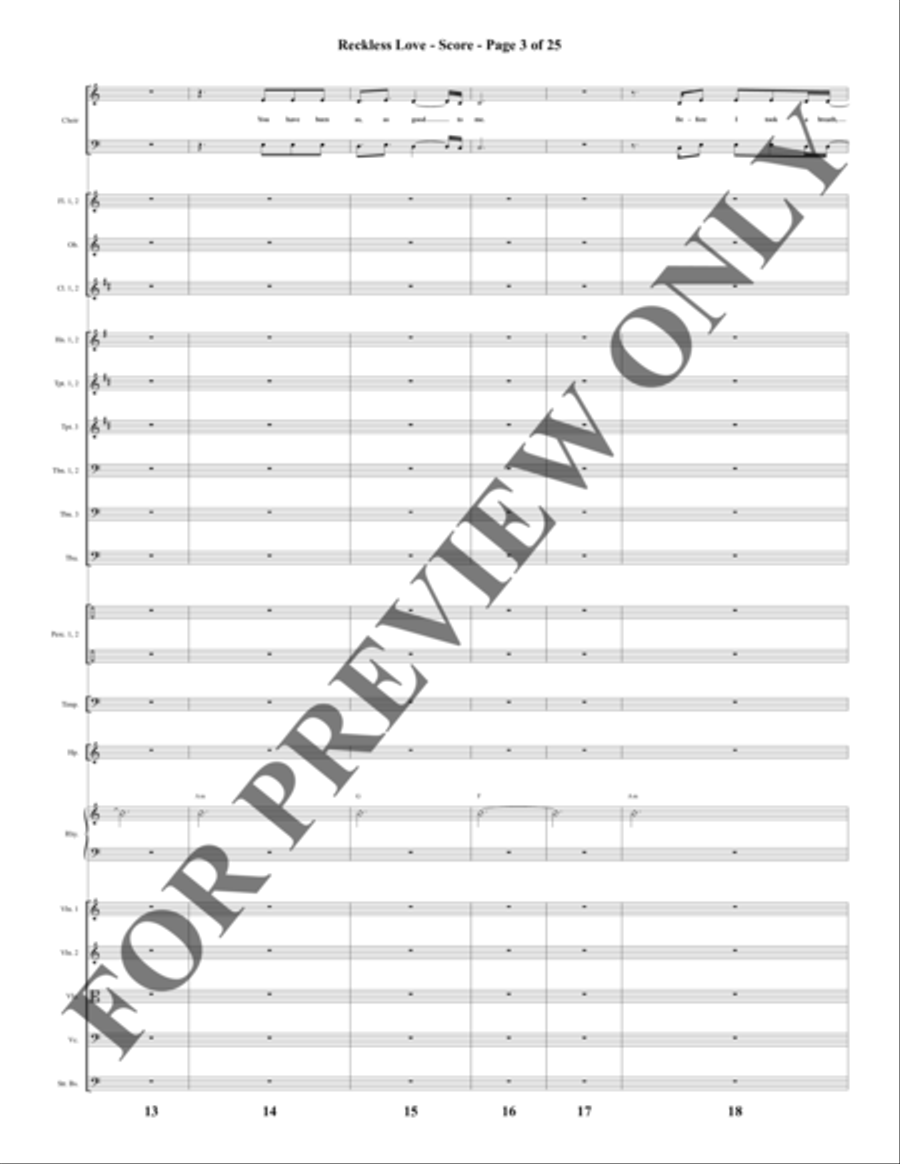Reckless Love - Orchestration Choir scores gallery preview page 4