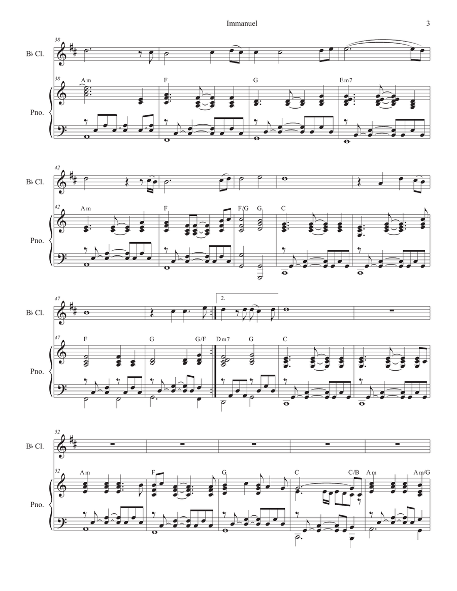 Immanuel Clarinet Solo scores gallery preview page 3