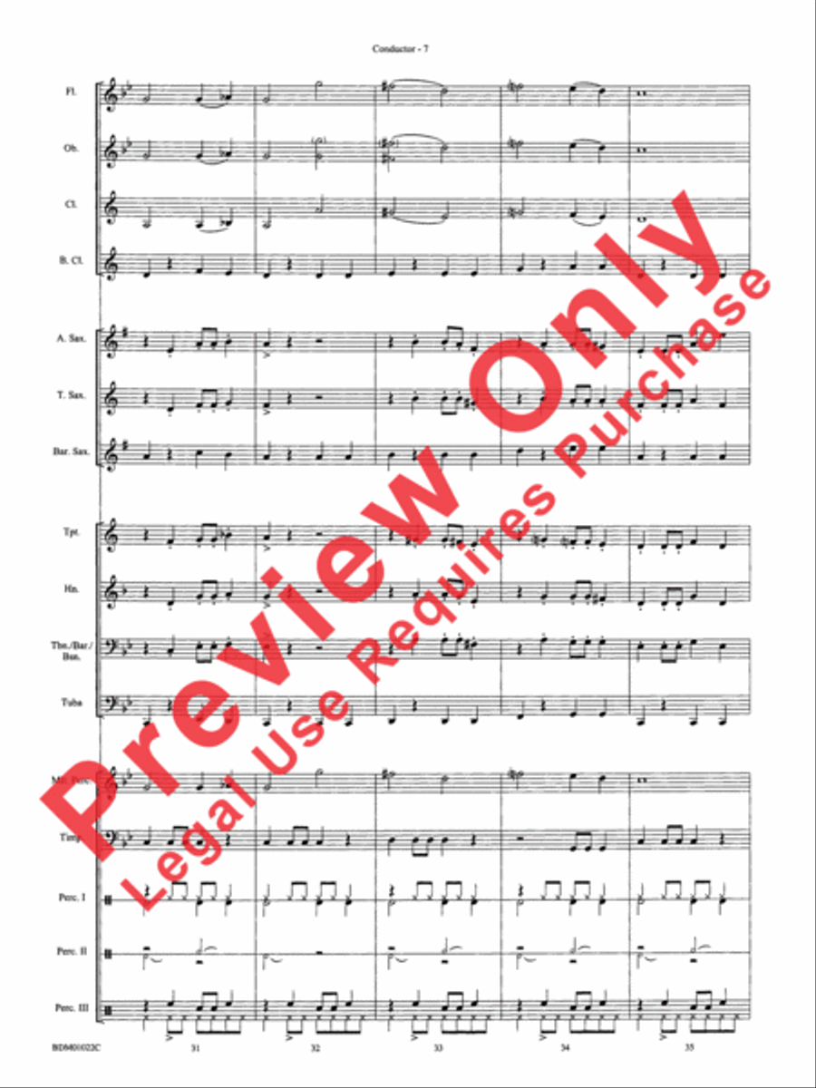 Dark Adventure Concert Band scores gallery preview page 9