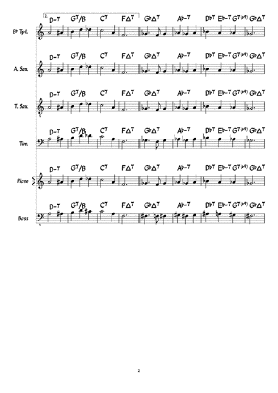 Watching the Time Go By Jazz Ensemble scores gallery preview page 2