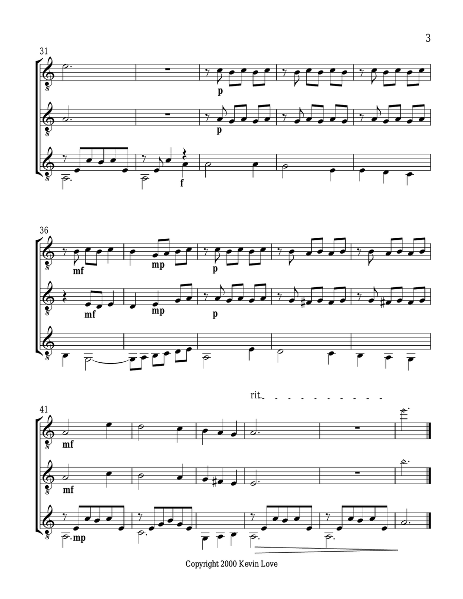 Scarborough Fair (Guitar Trio) - Score and Parts Guitar Ensemble scores gallery preview page 3