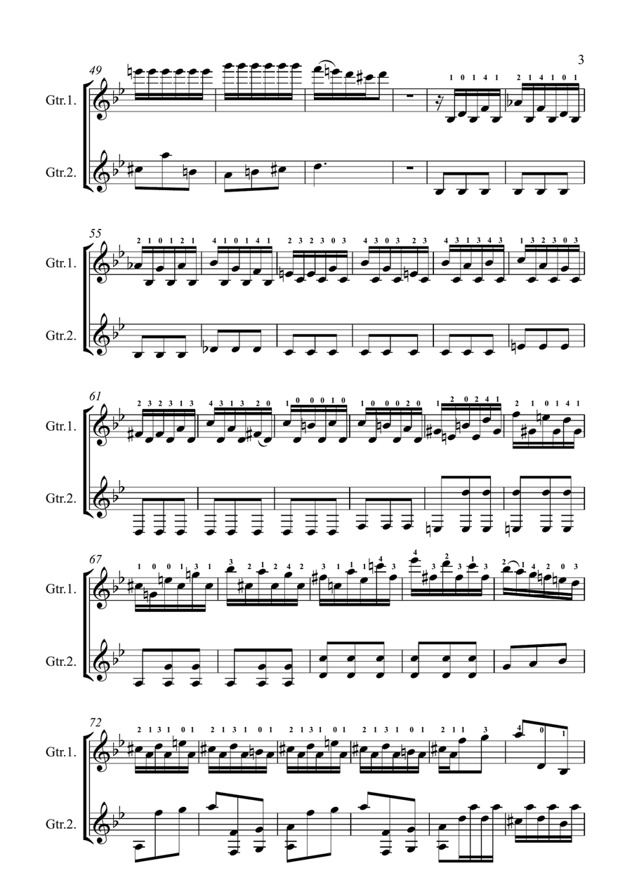 Sonata K.141 arranged for two guitars Sonata K.141 arranged for two guitars Acoustic Guitar scores gallery preview page 3