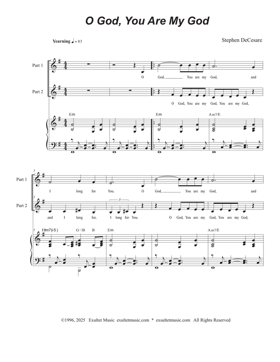 O God, You Are My God (2-part choir)