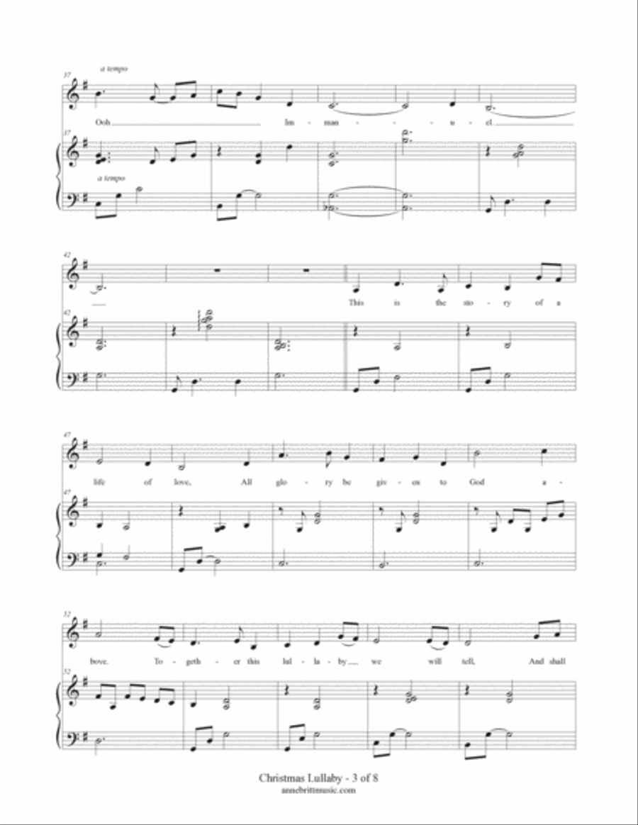 Christmas Lullaby (alto/mezzo vocal solo) Voice Solo scores gallery preview page 3