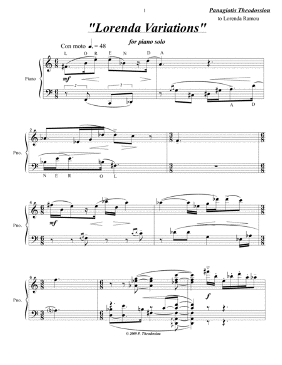 Lorenda Variations Piano Solo scores gallery preview page 3