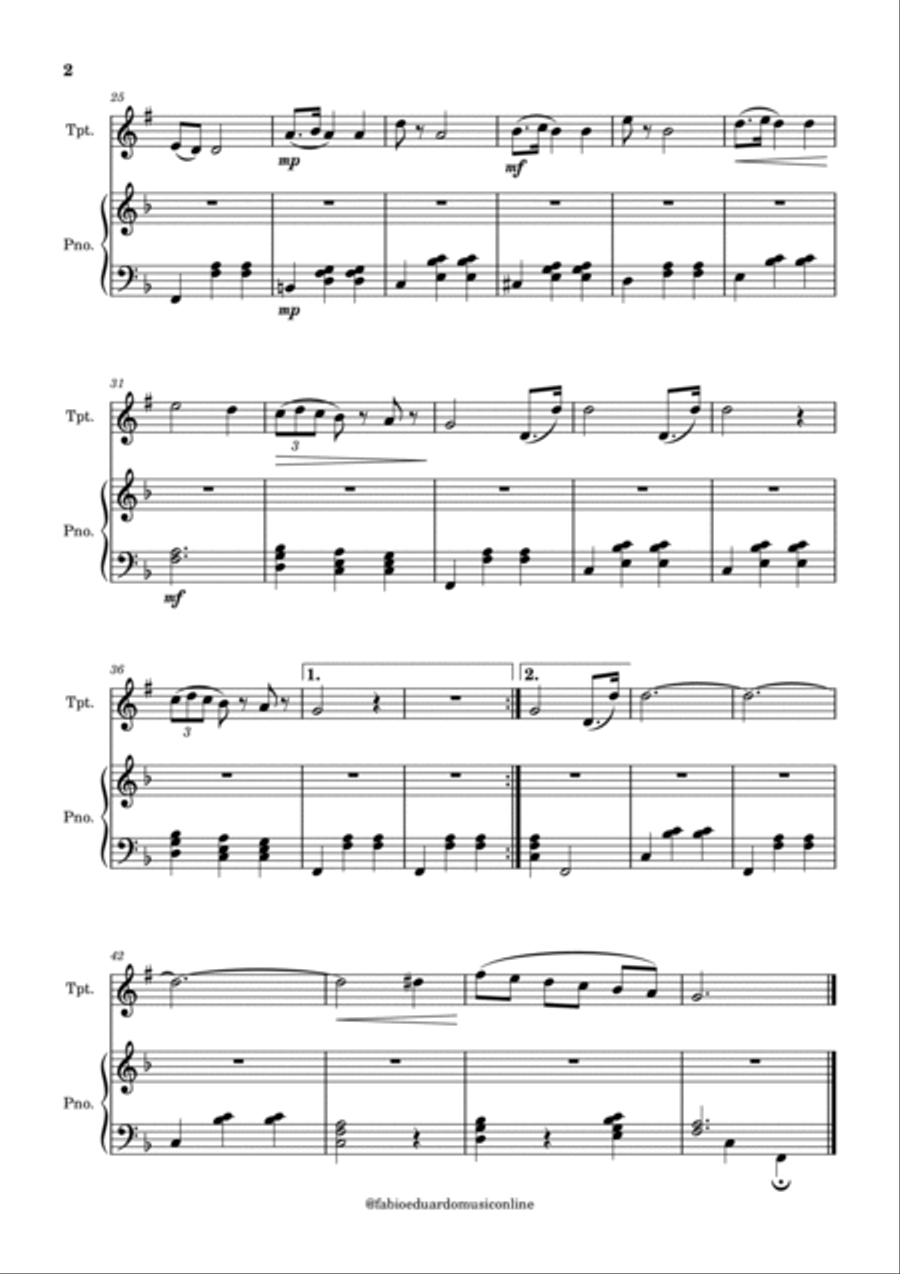 La Donna è Mobile - Rigoletto (Verdi) B-Flat Trumpet scores gallery preview page 2