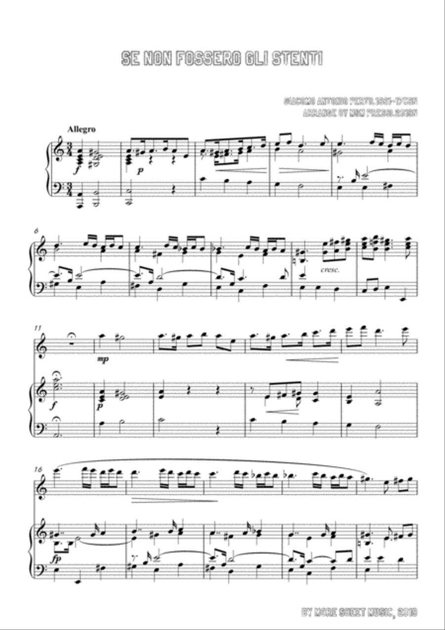 Perti-Se non fossero gli stenti,for Flute and Piano Flute Solo scores gallery preview page 3