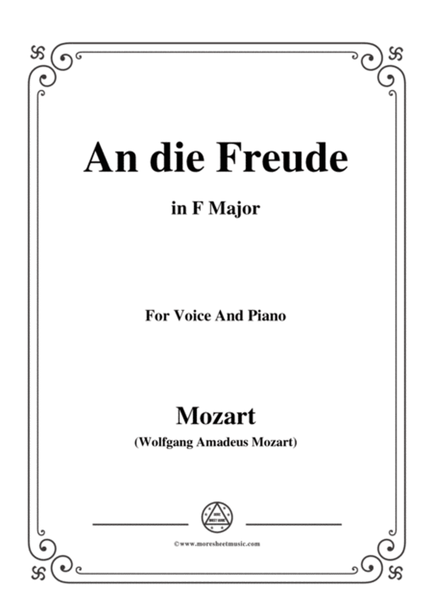 Mozart-An die freude,in F Major,for Voice and Piano image number null