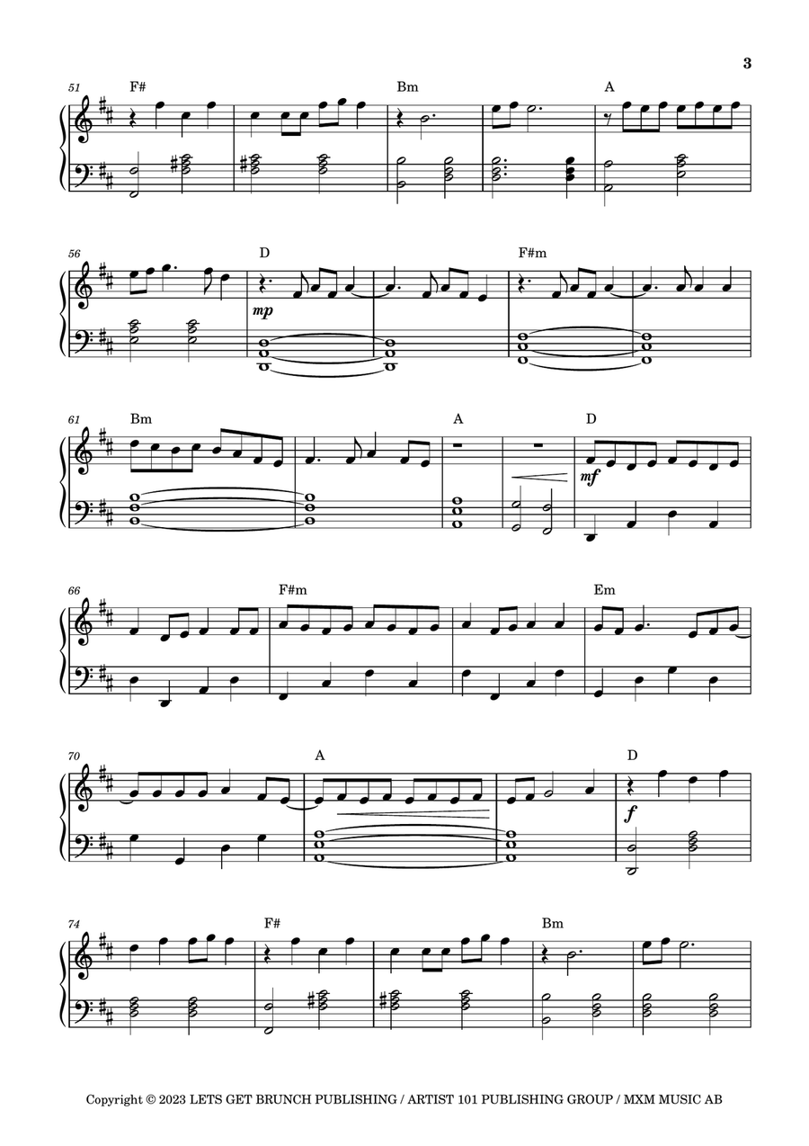 The Loneliest The Loneliest Piano Solo scores gallery preview page 3